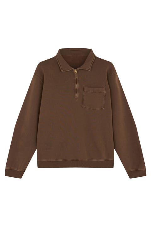 Zip-Up Sweatshirt with Pocket