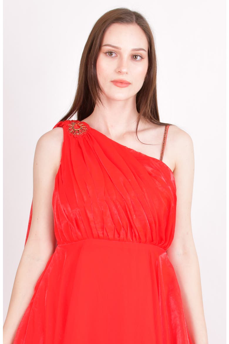 Tiana Embellished Silk Maxi Dress, Alternate, color, Red