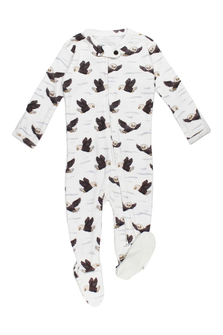 Kids' Organic Cotton Two Way Zipper Footie, Main, color, BALD EAGLE