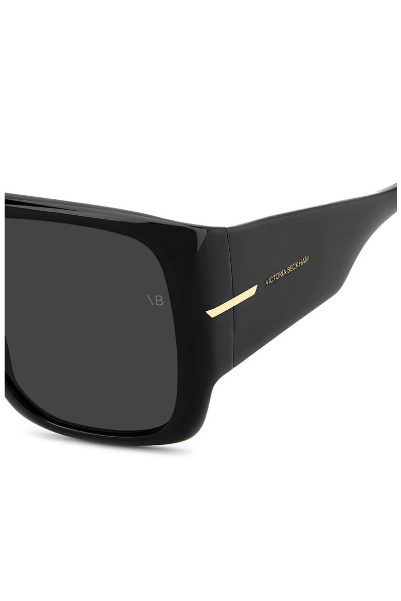 60mm Flat Top Sunglasses, Alternate, color, BLACK/ GREY