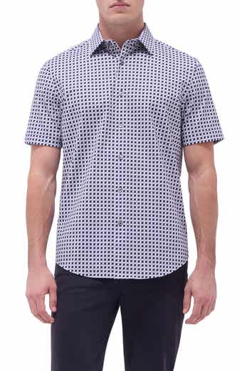Miles OoohCotton® Geometric Print Short Sleeve Button-Up Shirt