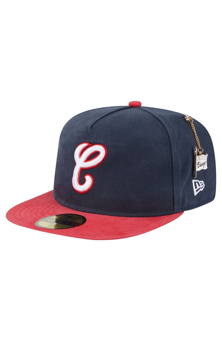 New Era Men's New Era  Navy Chicago White Sox Championship Side Flag A-Frame 59FIFTY Fitted Hat, Alternate, color, Navy