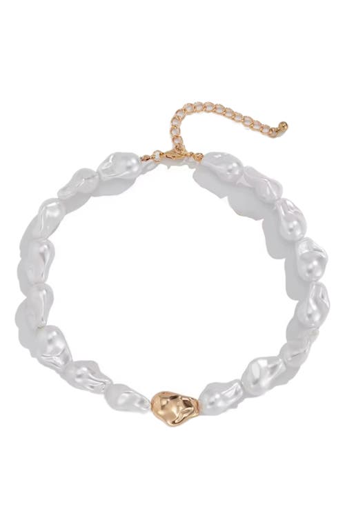 Macrae & Co . Ansley Faux Pearl Necklace In Gold