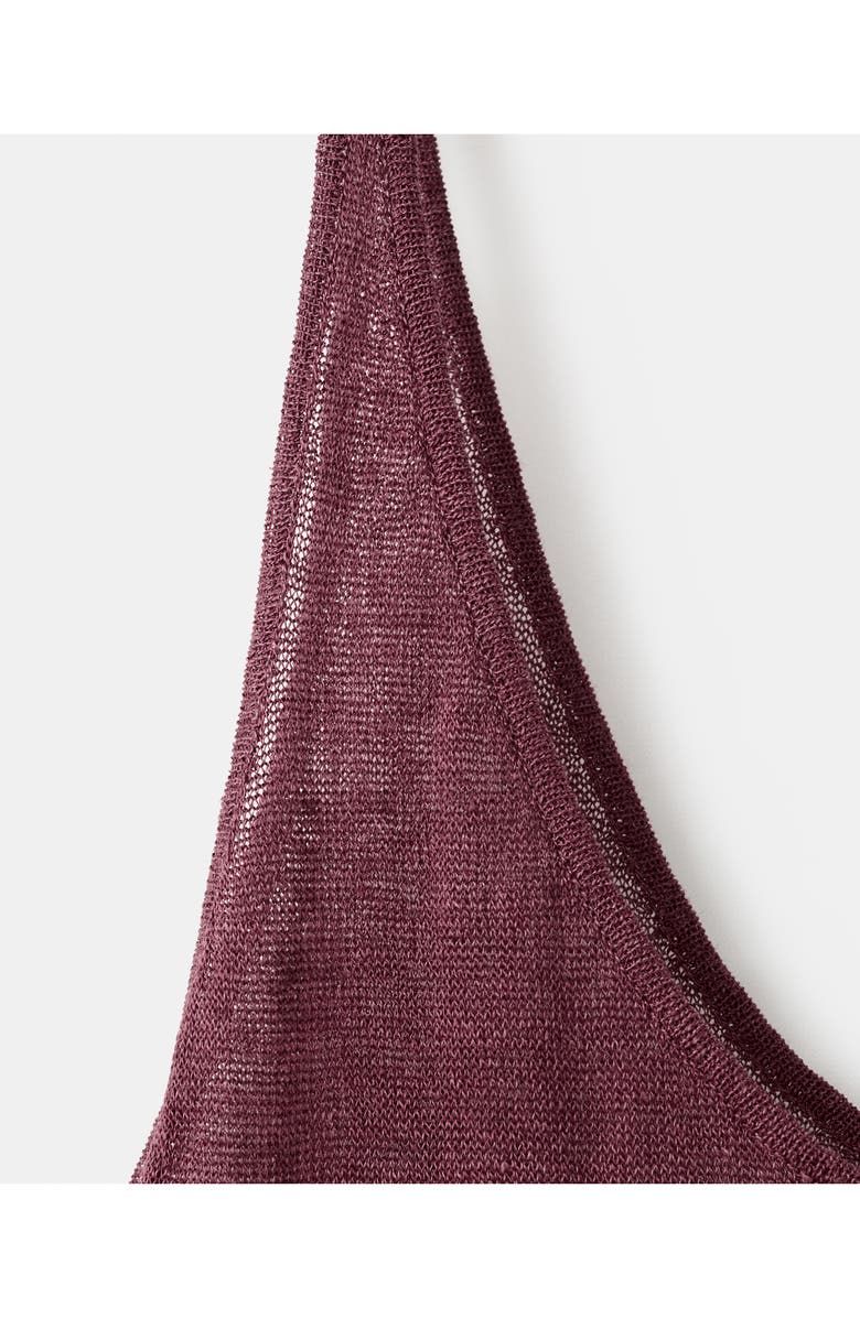 MANGO Linen Blend Midi Dress, Alternate, color, Purple