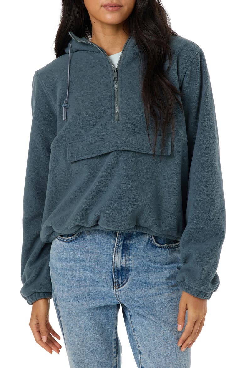 Trvlr Brissa Fleece Quarter Zip Anorak, Main, color, DARK SLATE