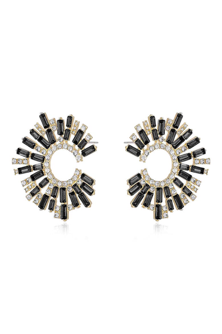 Crystal Stardust Earrings, Alternate, color, BLACK