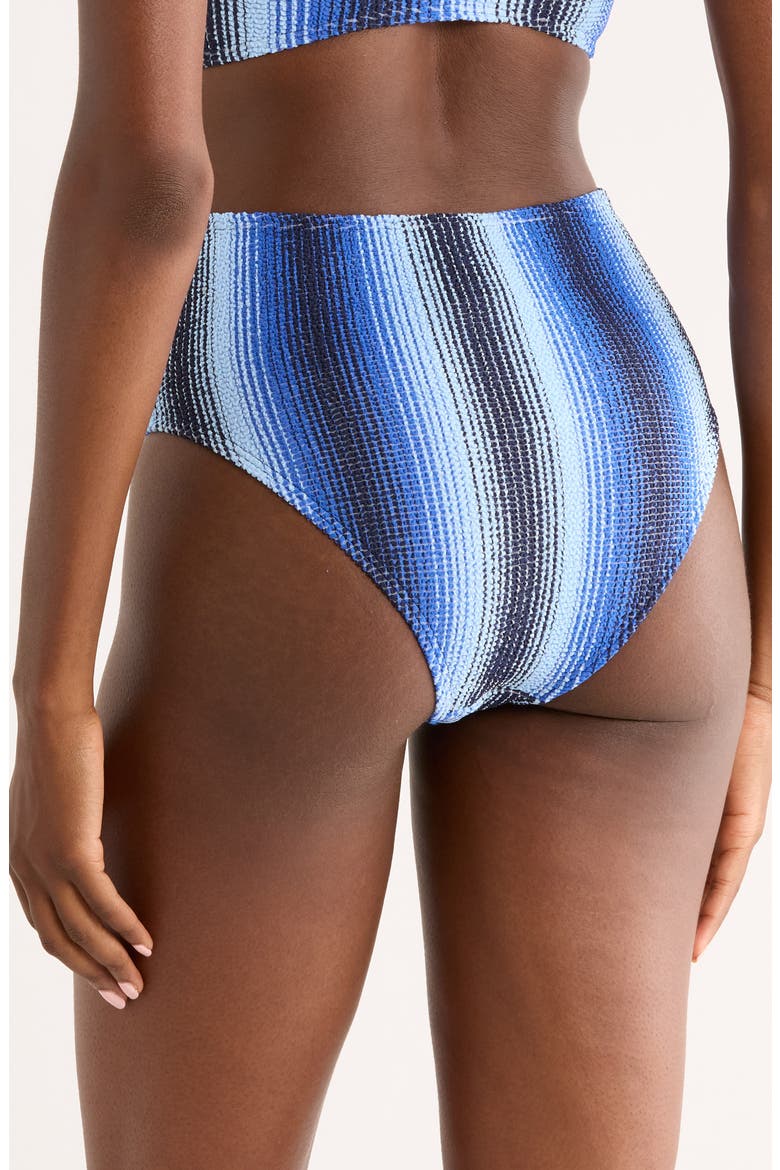 Stripe High Leg Bikini Bottoms, Alternate, color, FEVEN BLUE
