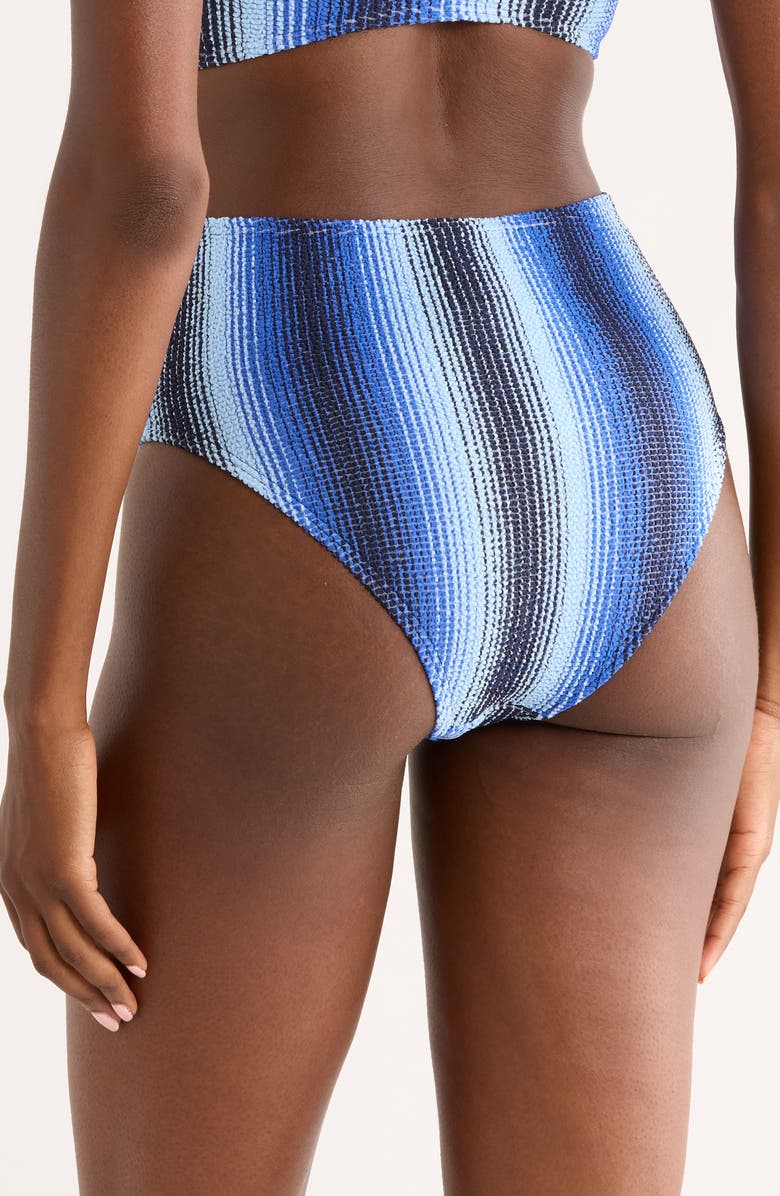 lemlem Stripe High Leg Bikini Bottoms, Alternate, color, Feven Blue