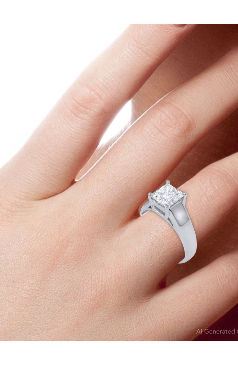 Bliss Diamond 1ct Princess Cut Lab Grown Diamond Solitaire Engagement Ring 14k Gold, Alternate, color,