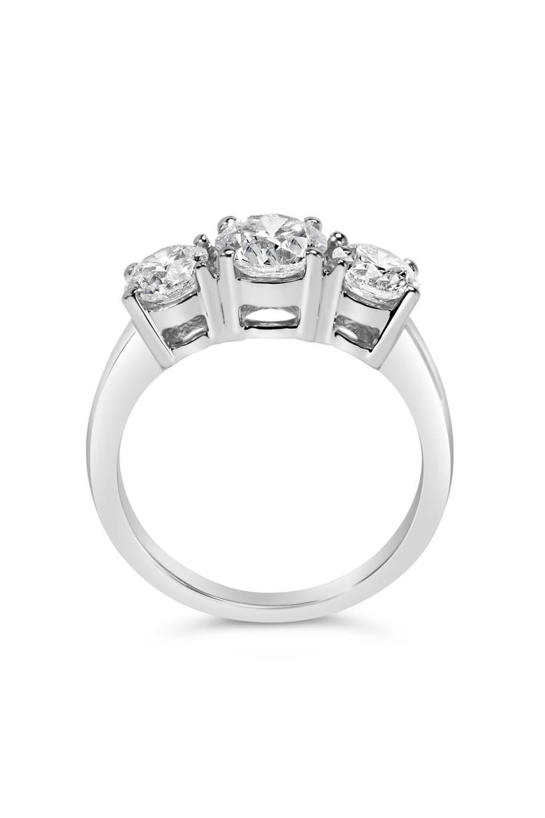 14K White Gold 3.0 Cttw Lab Grown Diamond 3 Stone Band Ring, Alternate, color, White