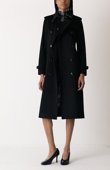 Burberry Kensington Belted Waterproof Cashmere Trench Coat | Nordstrom