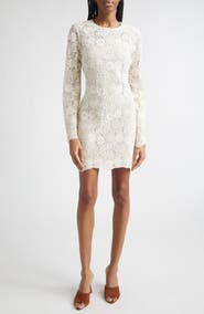 Veronica Beard Teresia Long Sleeve Lace Minidress