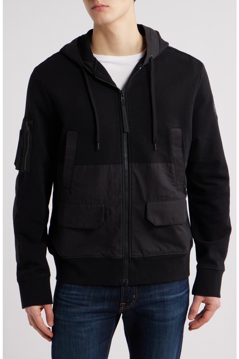 Ferris Organic Cotton Zip Hoodie, Alternate, color, BLACK