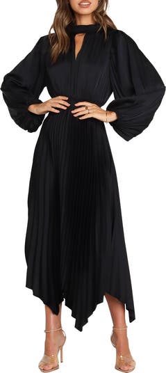 Eloise Pleated Balloon Sleeve Midi Dress