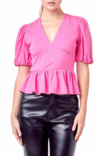 Puff Sleeve Peplum Top