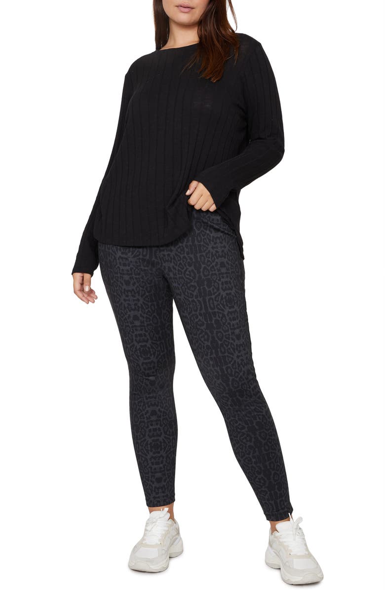 Sanctuary Aimee Wide Ribbed Long Sleeve Cotton Blend Top, Alternate, color, 