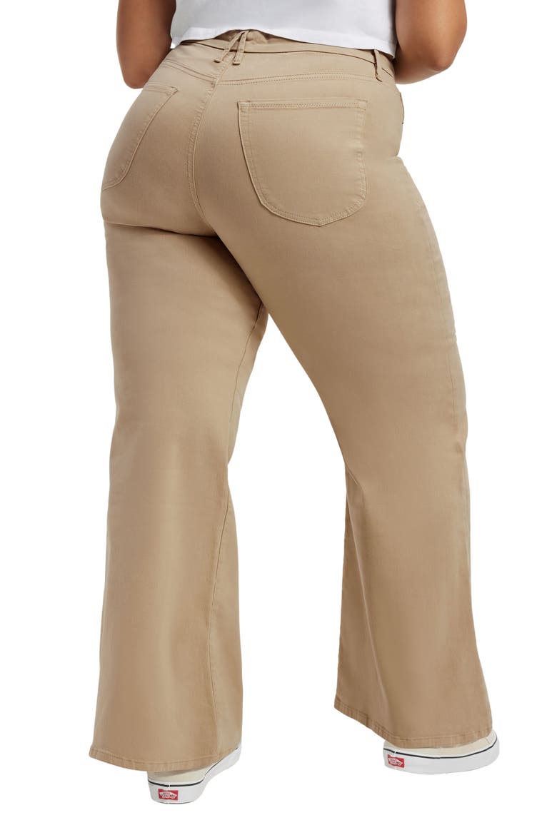 Good Waist Palazzo Jeans, Alternate, color, POSTALKHAKI003