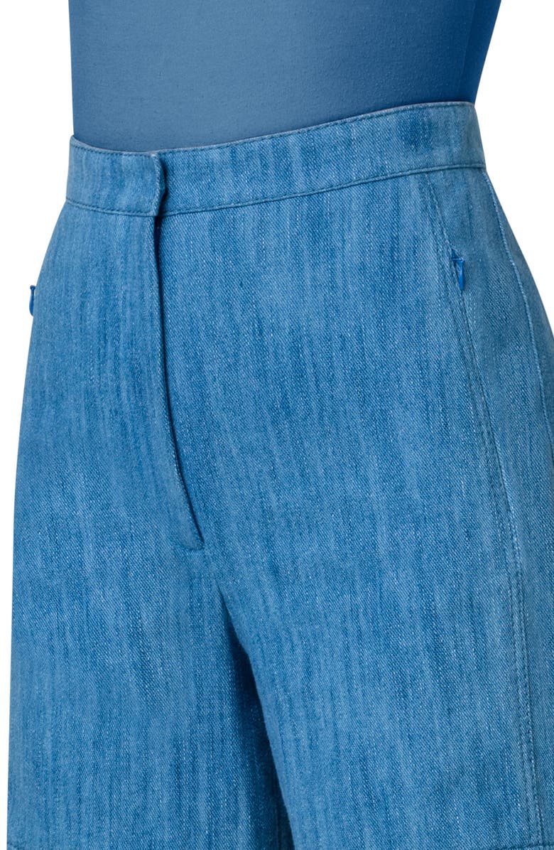 Akris punto Filia High Waist Denim Bermuda Shorts, Alternate, color, Medium Blue Denim