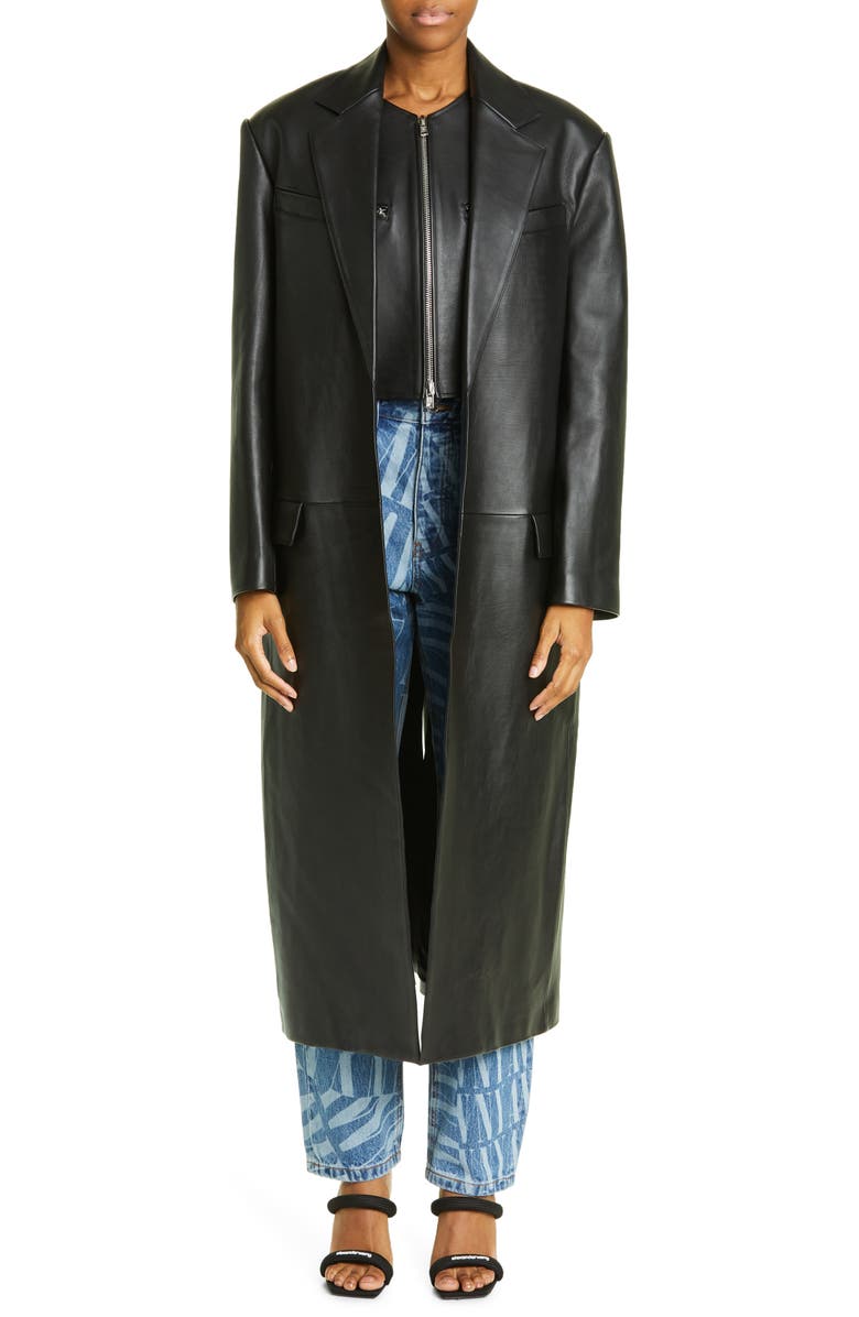 Alexander Wang Tailored Crop Leather Vest, Alternate, color, 