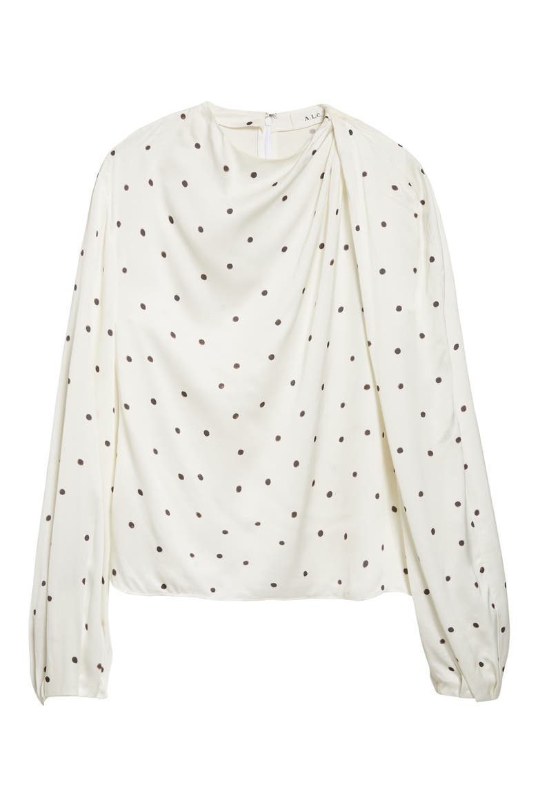 Blaire Polka Dot Top, Alternate, color, CREAM/ BLACK
