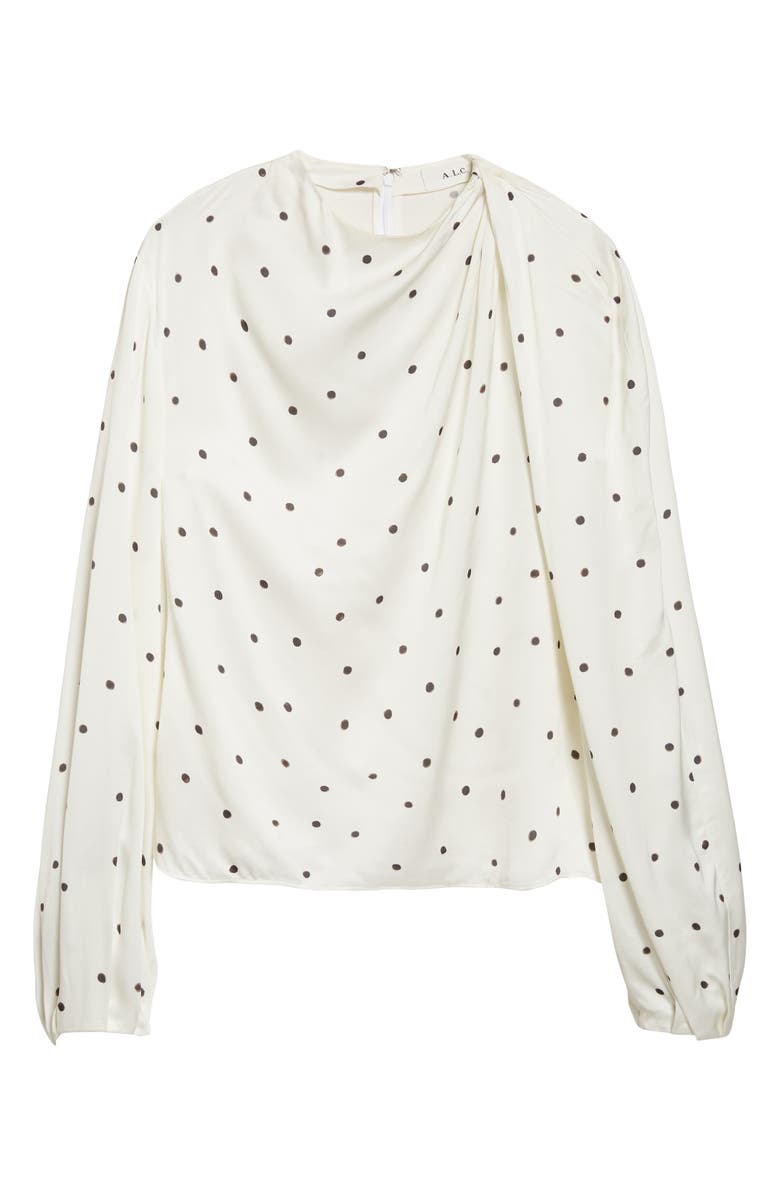 A.L.C. Blaire Polka Dot Top, Alternate, color, Cream/ Black