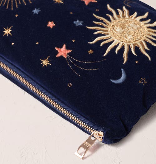 Elizabeth Scarlett Celestial Velvet Everyday Pouch In Black
