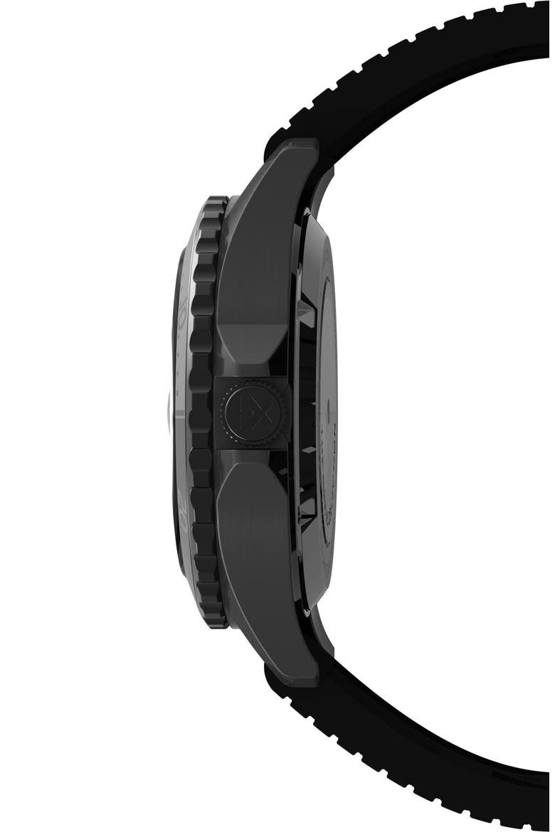Navi XL Automatic Synthetic Rubber Strap Watch, 41mm, Alternate, color, BLACK