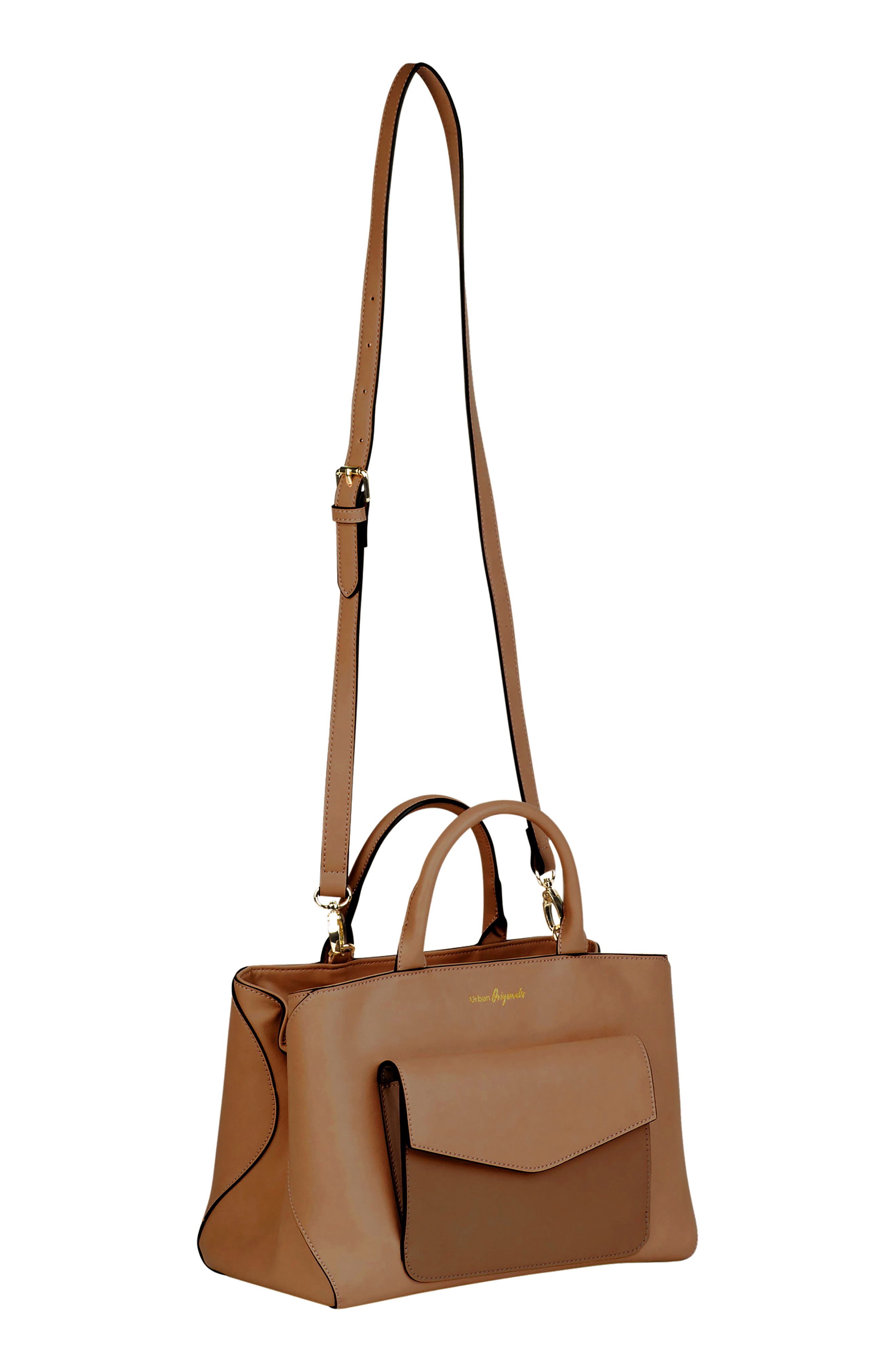 Transform Vegan Leather Satchel, Alternate, color, CAMEL