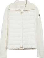 Moncler Mixed Media Quilted Zip Puffer Cardigan