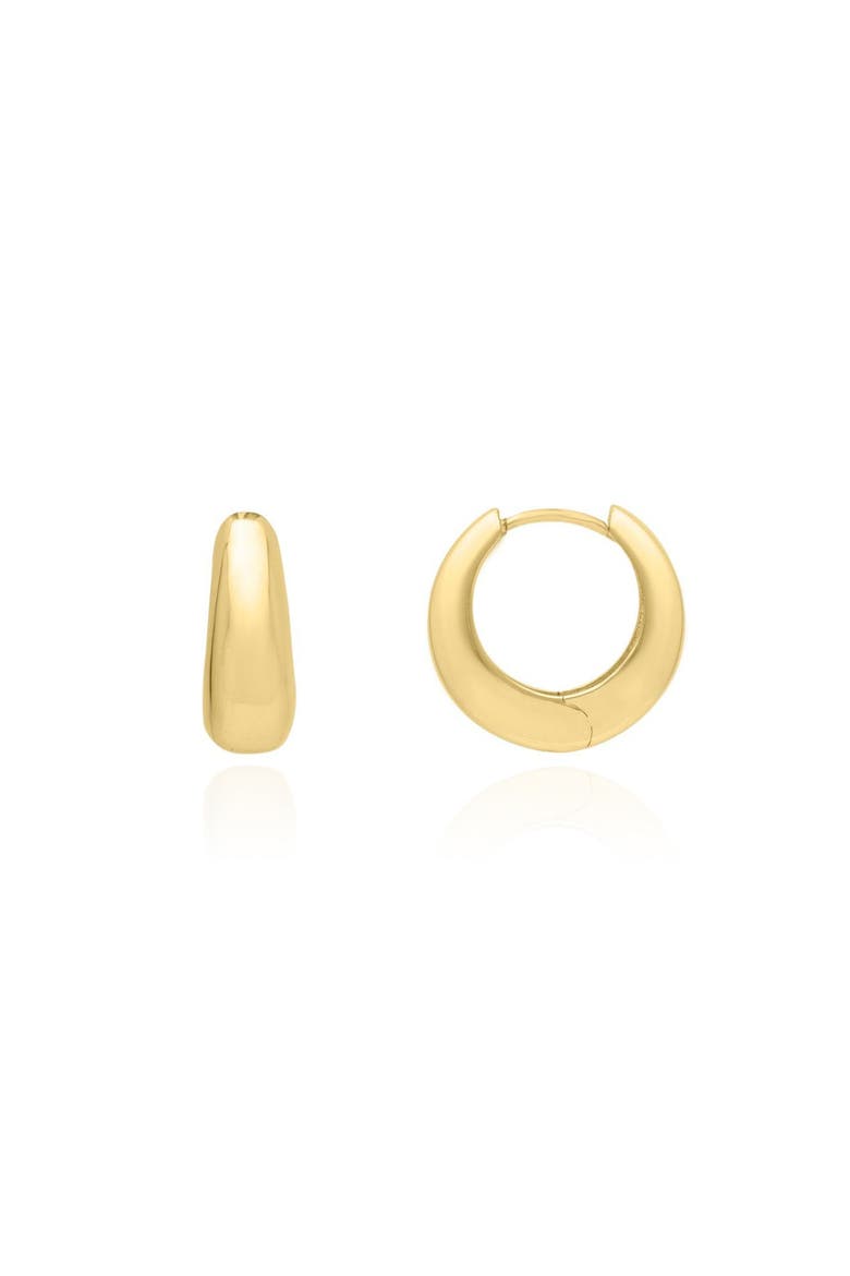Mini Saddle Huggie Hoop Earrings, Main, color, Yellow Gold