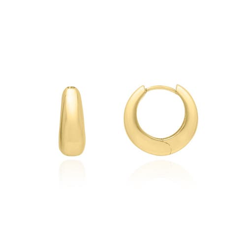 The Lovery Fine Jewelry Mini Saddle Huggie Hoop Earrings in Yellow Gold at Nordstrom