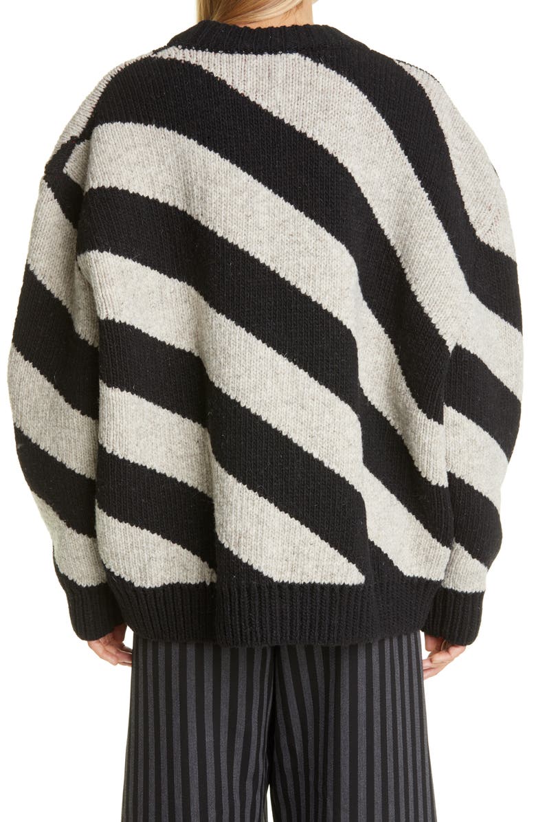 Meryll Rogge Diagonal Stripe Double Face Wool Sweater, Alternate, color, 