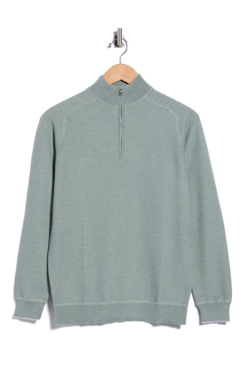 Voyager Cashmere and Silk Quarter Zip Sweater, Main, color, WILLOW