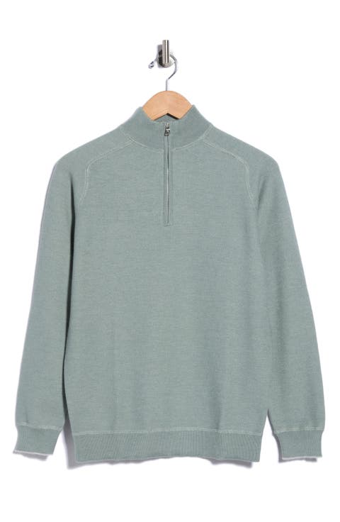Voyager Cashmere and Silk Quarter Zip Sweater