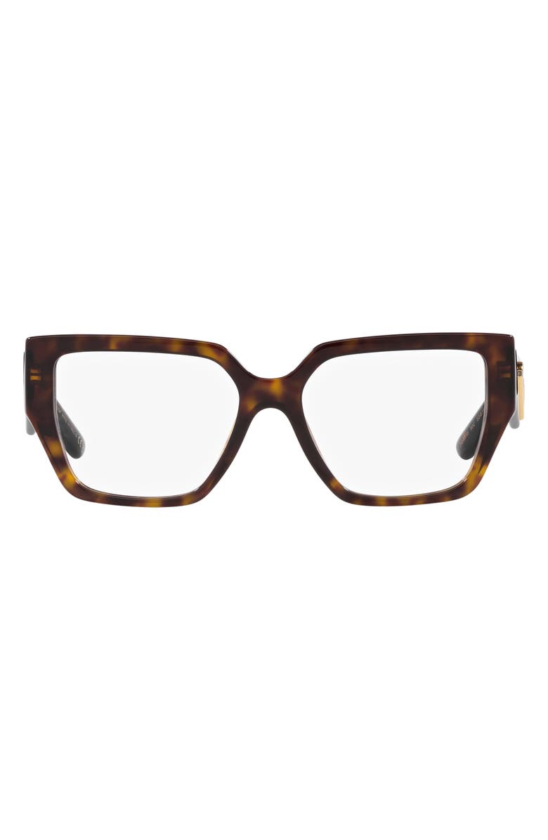 Dolce&Gabbana 55mm Square Optical Glasses, Main, color, Havana