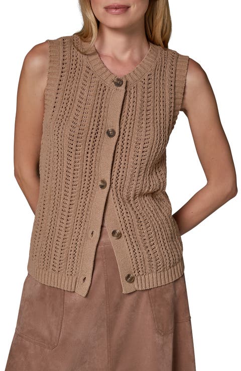 Pointelle Stitch Sweater Vest