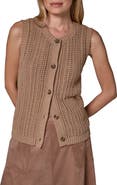 Donna Karan New York Pointelle Stitch Sweater Vest