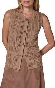 Donna Karan New York Pointelle Stitch Sweater Vest