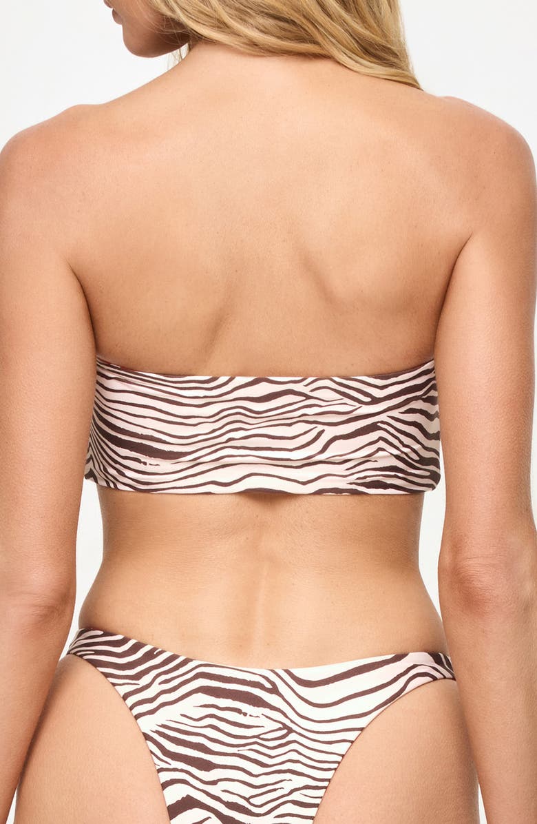 LSPACE Avalon Reversible Bandeau Bikini Top, Alternate, color, You're An Animal/ Hib Bloom