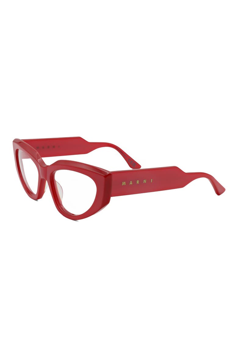 55mm Cat Eye Optical Glasses, Alternate, color, RED