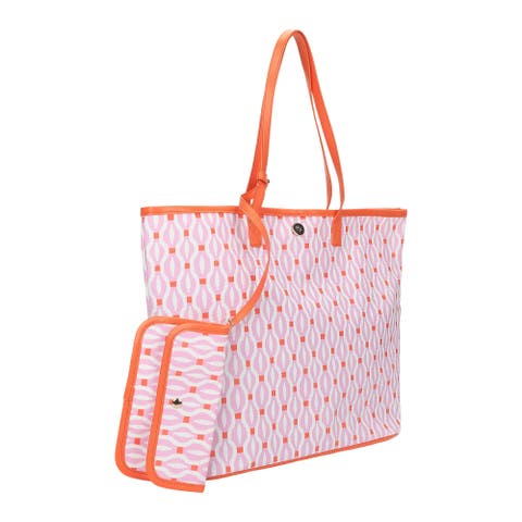 Oversized Tote Bag with Detachable Wristlet Pouch