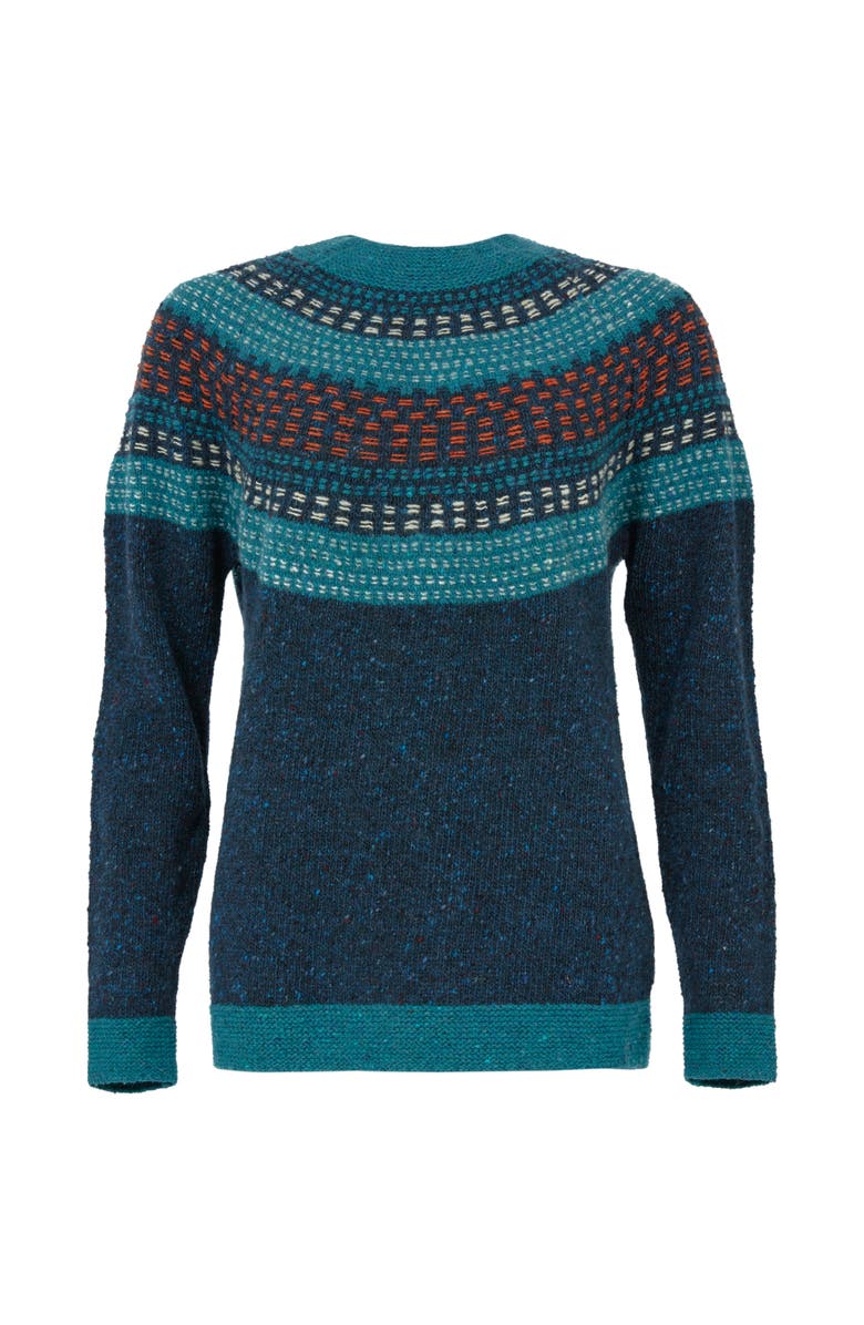 Celtic & Co. Float Stitch Yoke Donegal Sweater, Alternate, color, Icelandic Blue