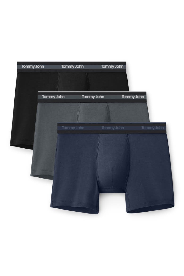 3-Pack Comfort Micro 4-Inch Boxer Briefs, Main, color, BLACK, TURBULENCE, DRESS BLUES