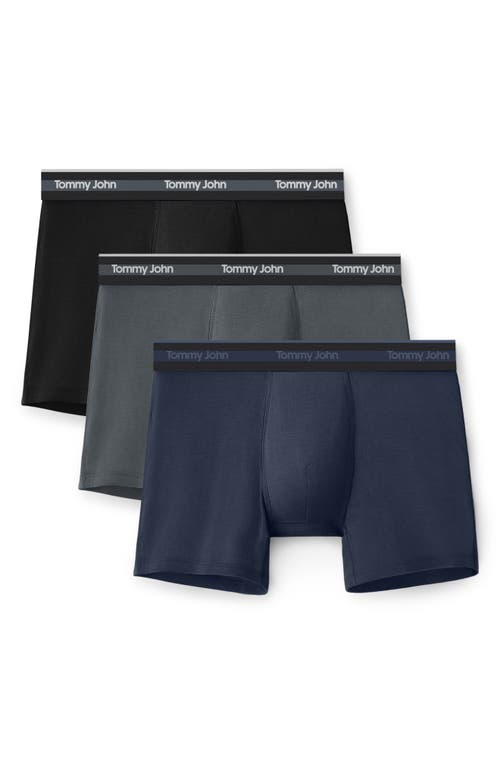 Tommy John 3-pack Comfort Micro 4-inch Boxer Briefs In Blue