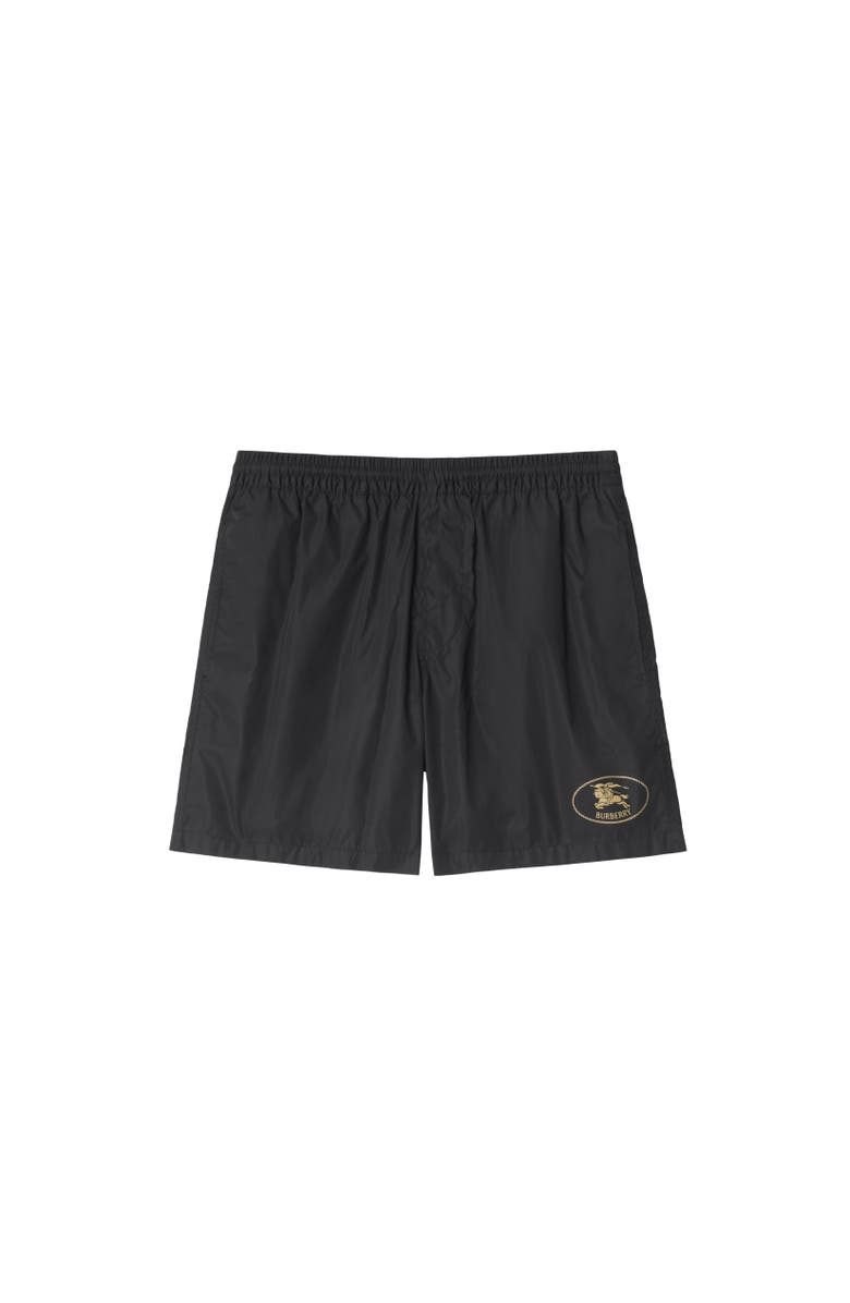 Burberry Knight Stamp Swim Shorts, Alternate, color, Black