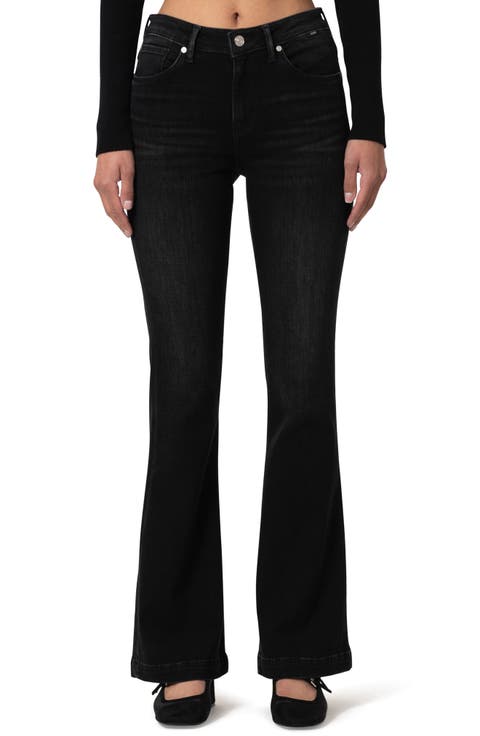 Sydney Mid Rise Flare Jeans (Deep Brushed Feather Blue)