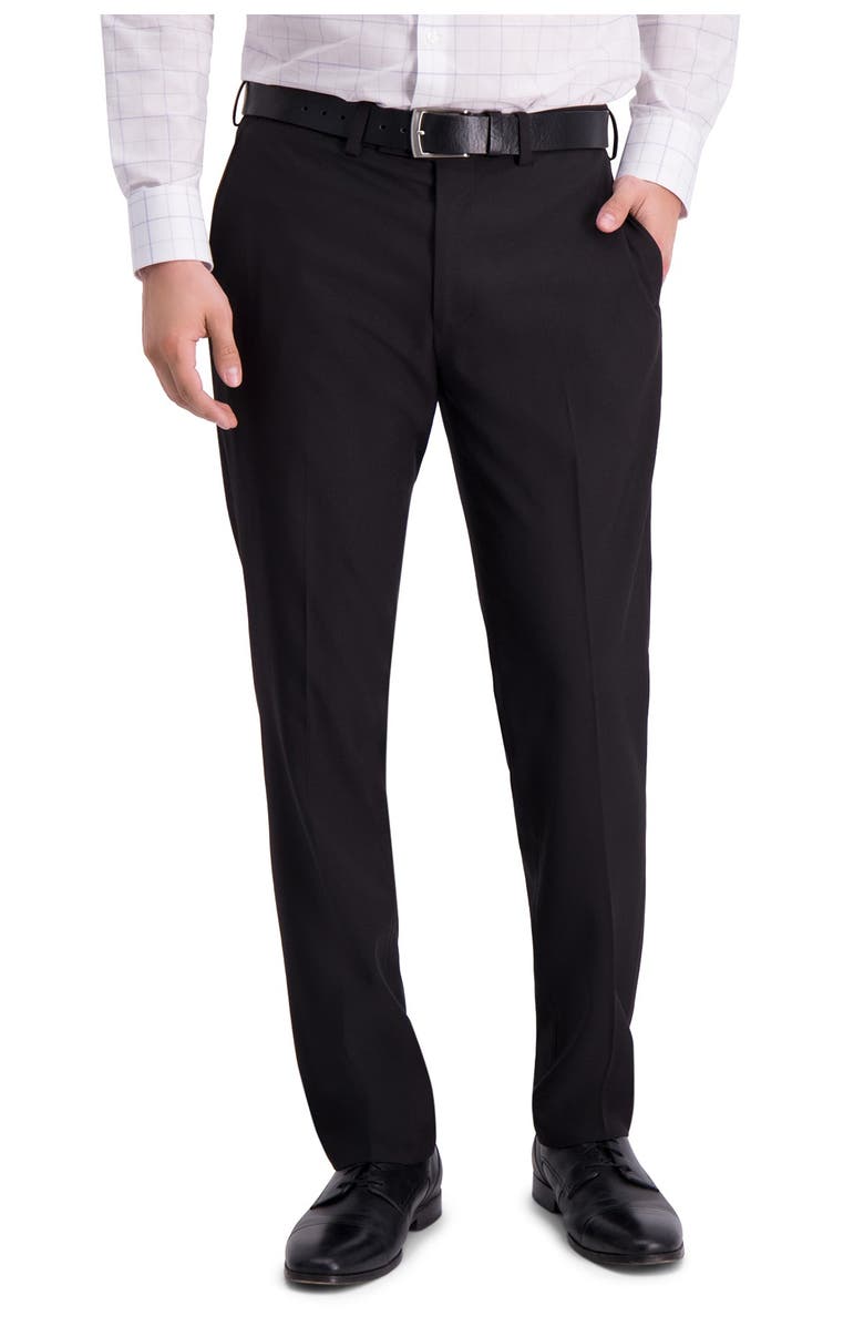 Louis Raphael Solid Flat Front Slim Fit Dress Pants, Main, color, 