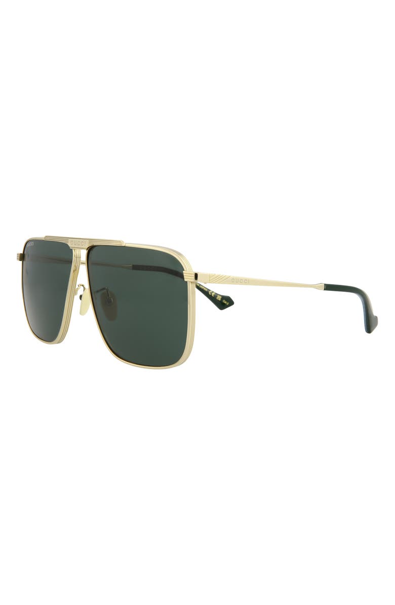 NEW Gucci Women\'s 63mm Square Sunglasses Gold Gray Oversized Designer Aviator Amazon.com: Gucci GG0225S GG Interlocking Logo Square-Shaped  main image 3