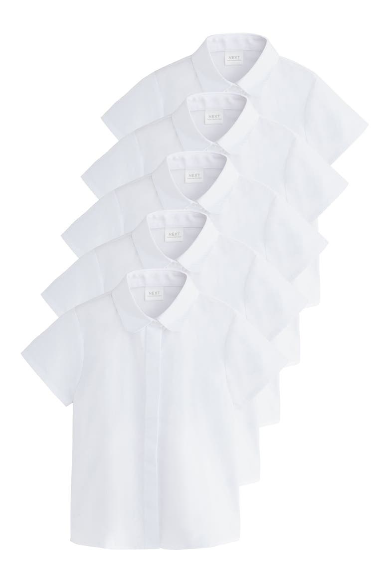 Kids' 5-Pack Button-Up Shirt, Main, color, WHITE