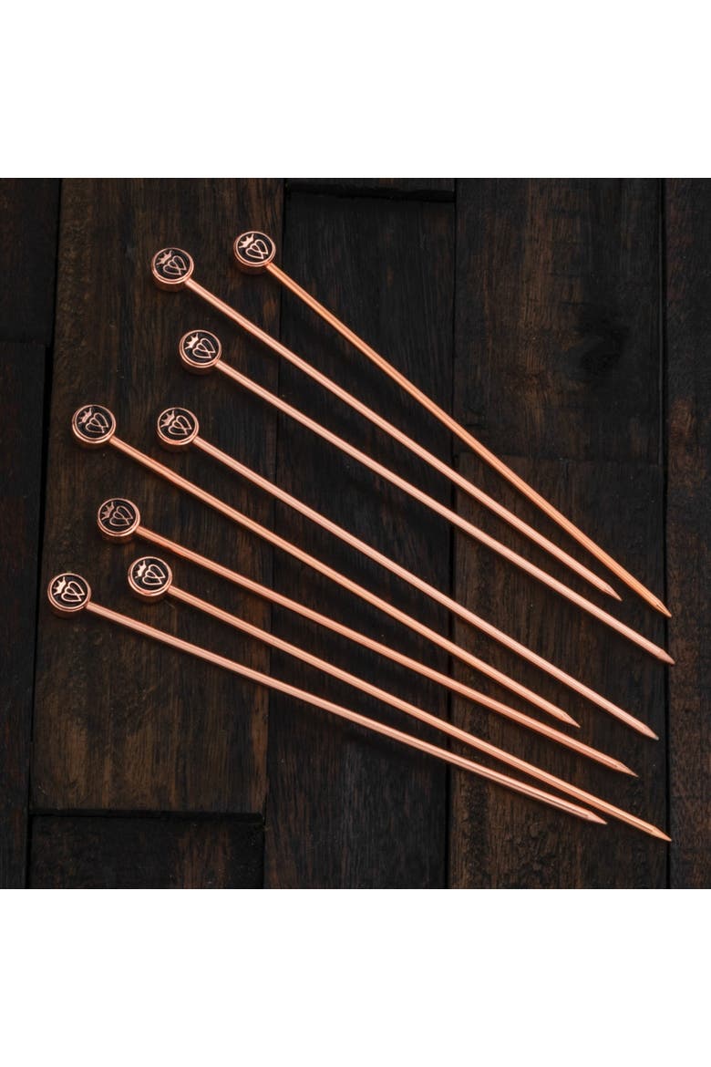 Luckenbooth 8-Pack XL-Cocktail Picks, Alternate, color, Copper